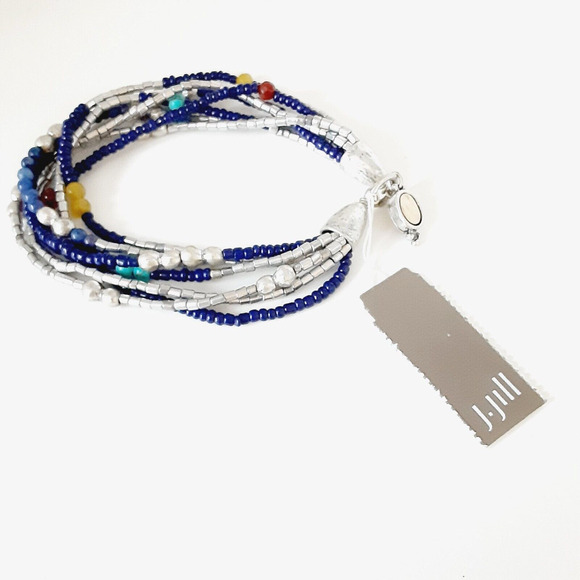 J. Jill Multi-Strand Beaded Stretch Bracelet Boho NEW NWT - Picture 1 of 5
